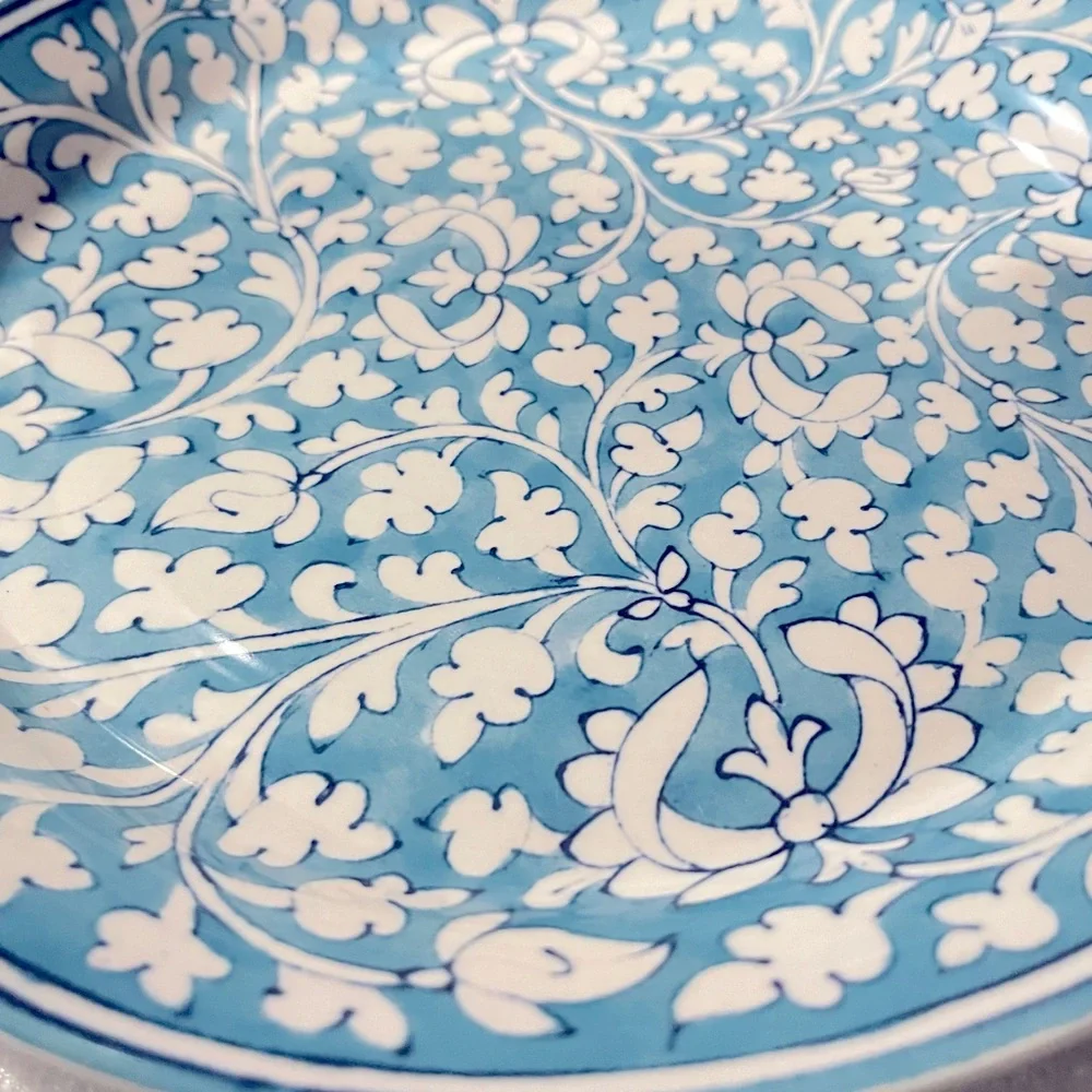 New Pottery Barn ‘Ava’ Floral Dinner Plate Set, S/4, Turquoise